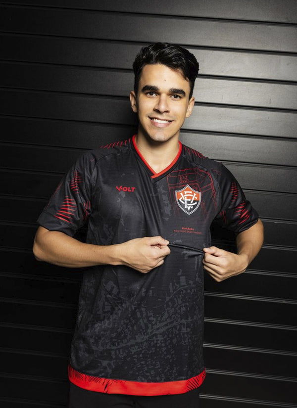 Camisa Masculina Aquece 2024 Vitória Preta Volt