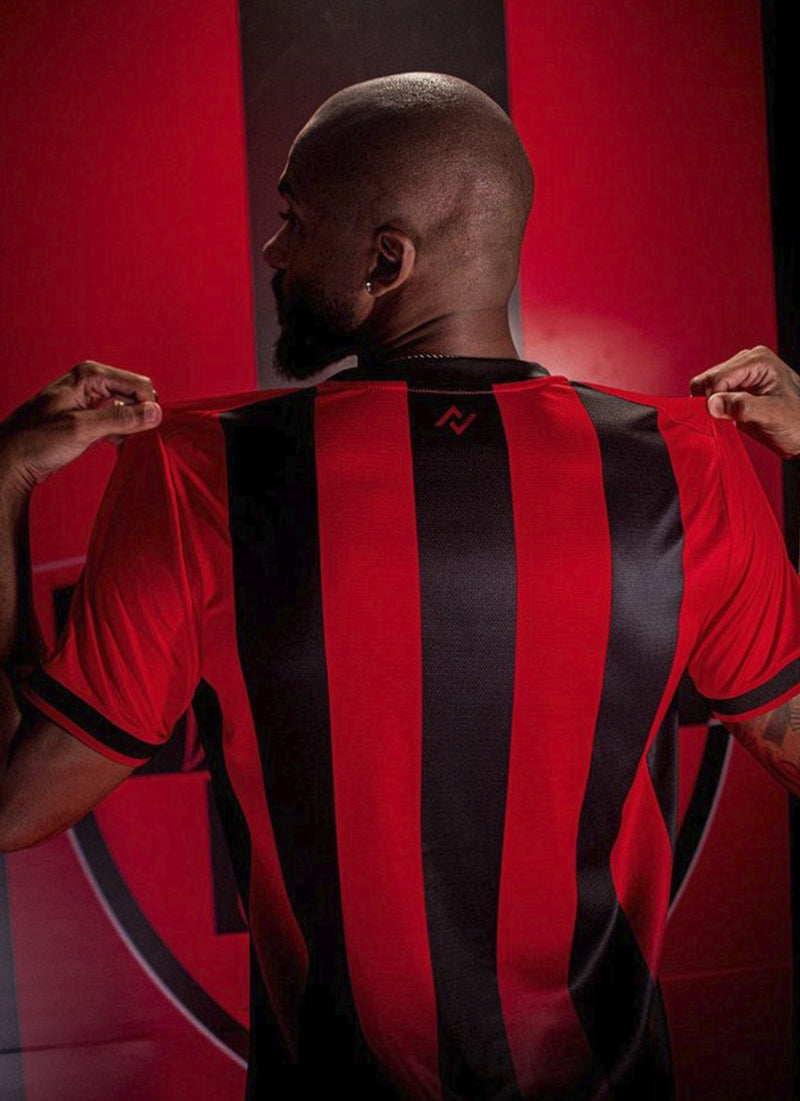 Camisa Masculina Jogo 1 2024 Vitória Vermelha e Preta