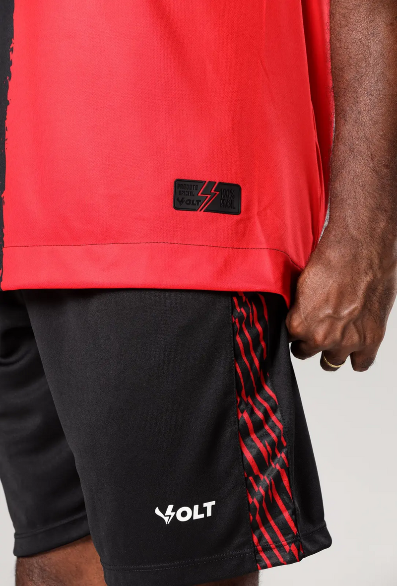 Camisa Copa Do Nordeste 2025 Vitória Masculino Vermelho e Preto Volt