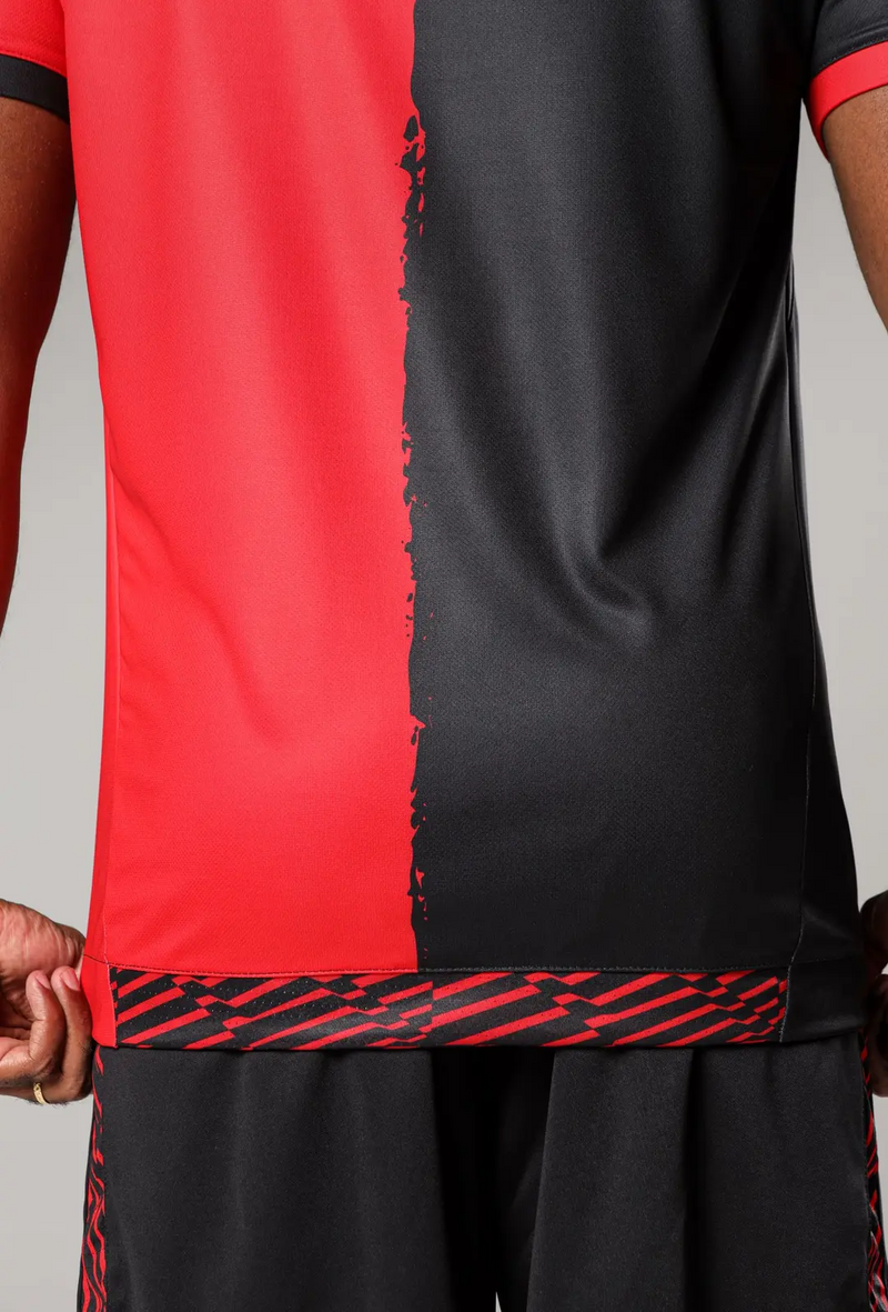 Camisa Copa Do Nordeste 2025 Vitória Masculino Vermelho e Preto Volt