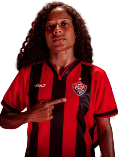 Camisa Feminina Jogo 1 2024 Vitória Vermelha e Preta Volt