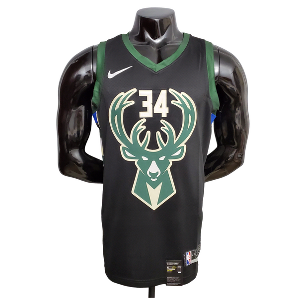 Regata NBA Milwaukee Bucks - Antetokounmpo #34 Black