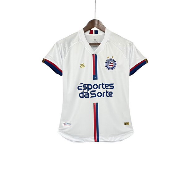 Camisa Bahia Jogo 1 Feminina Branca 2024 Com Patrocínio